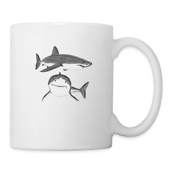 Design mit Großem Weißen Hai/ Great White Shark V - Tasse - Weiß - Rechts