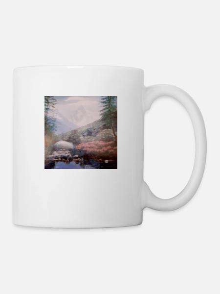 Paysage romantique lac des alpes neige en montagne - Mug blanc - blanc
