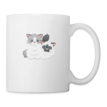Ragdoll-Katzenpaar Katzenliebhaber Geschenkidee - Tasse - Weiß - Rechts