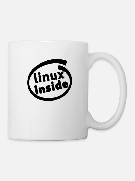 LINUX INSIDE TUX PROGRAMMER LOGO NERD GIFT - Mug - white