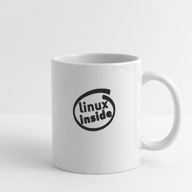 LINUX INSIDE TUX PROGRAMMER LOGO NERD GIFT Mug blanc