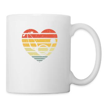 Coeur stéthoscope vintage rétro - Mug blanc - blanc - Droite