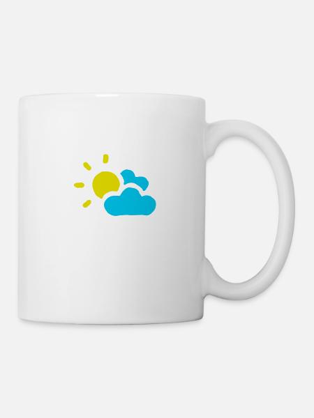 Bewölkt Sonne Wolken Himmel Sommer Frühling - Tasse - Weiß