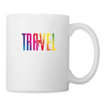 Voyage en avion voyage coloré - Mug blanc - blanc - Droite