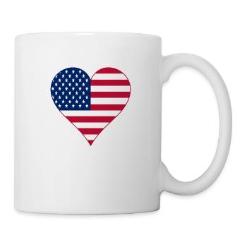 USA flag as a heart - Mug - white - Right