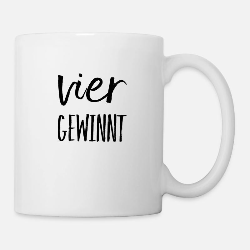 vier ist super - Tasse - Weiß