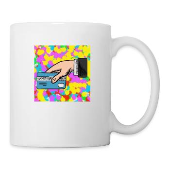Kreditkarte Pop Farbe Tie Dye Hintergrund Cool - Tasse - Weiß - Rechts