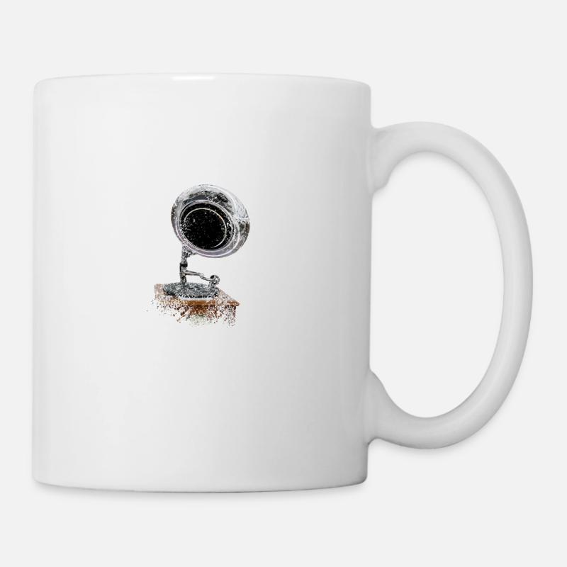 Retro turntable in a sprayed look - Mug - white