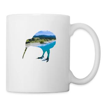 Double Exposure Animals Kiwi Vogel Geschenkidee - Tasse - Weiß - Rechts