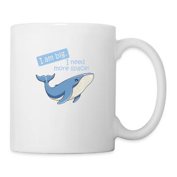 Baleine bleue grosse baleine dans la bande dessinée d'illustration de l'océan - Mug blanc - blanc - Droite