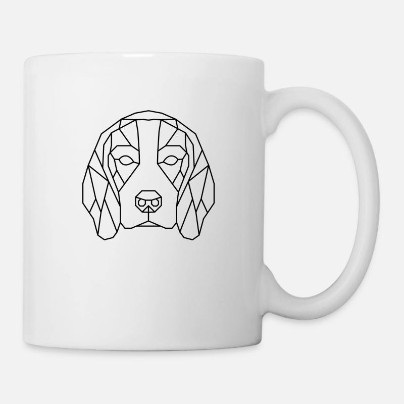 Beagle geometric minimalistic black - Mug - white