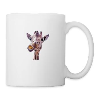 Girafe drôle dans le zoo - Mug blanc - blanc - Droite