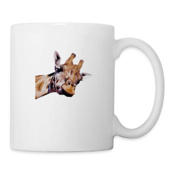 Funny long neck giraffe in nature - Mug - white - Right