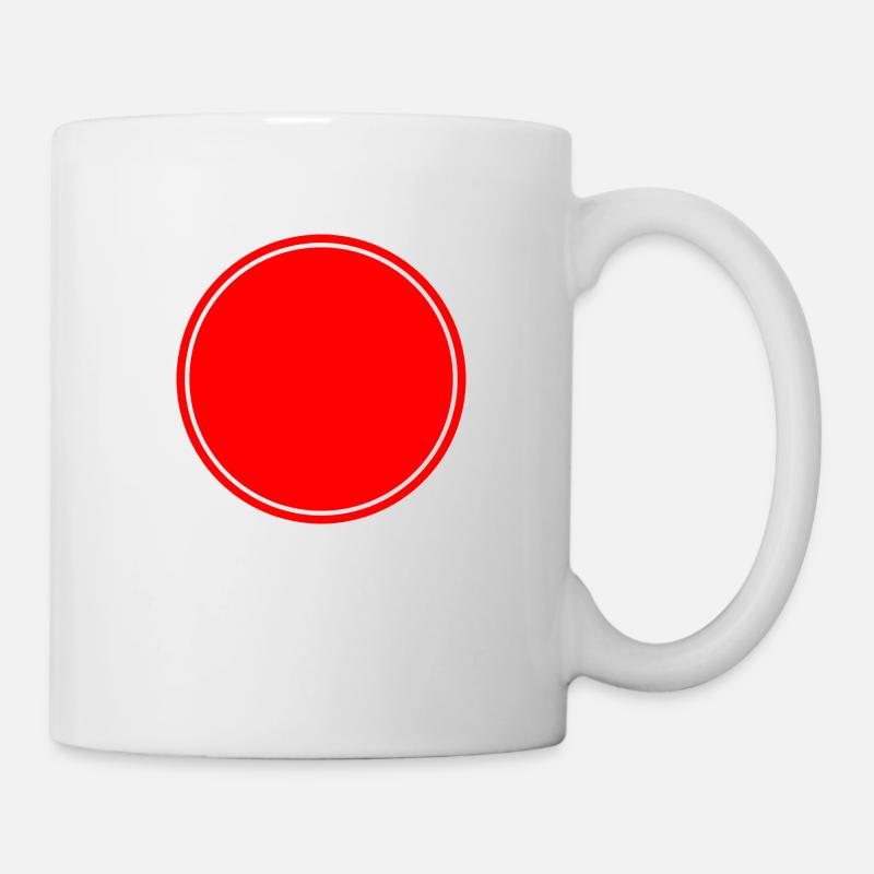 Kreis Rot Selbstgestaltung - Tasse - Weiß