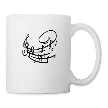 Musiknoten Schwarz Schwungvoll - Tasse - Weiß - Rechts