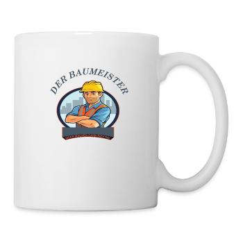 Der Baumeister Geschenk für Hausbauer - Tasse - Weiß - Rechts