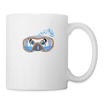 A diver with water in the Goggles, swim, swimming - Mug - white - Right