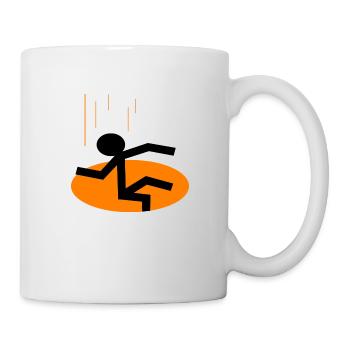 Stickman fall in hole - Mug - white - Right