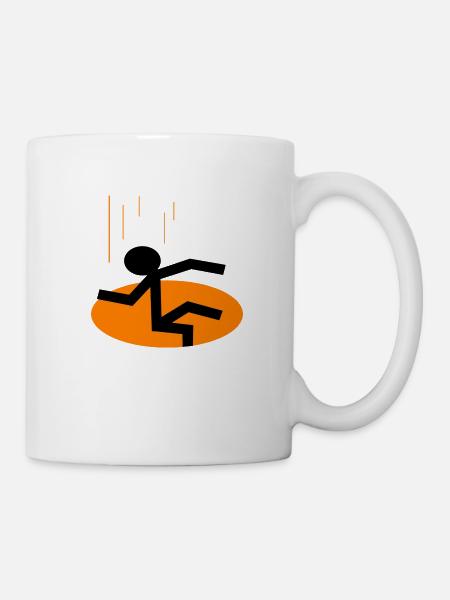 Stickman tombe dans le trou - Mug blanc - blanc