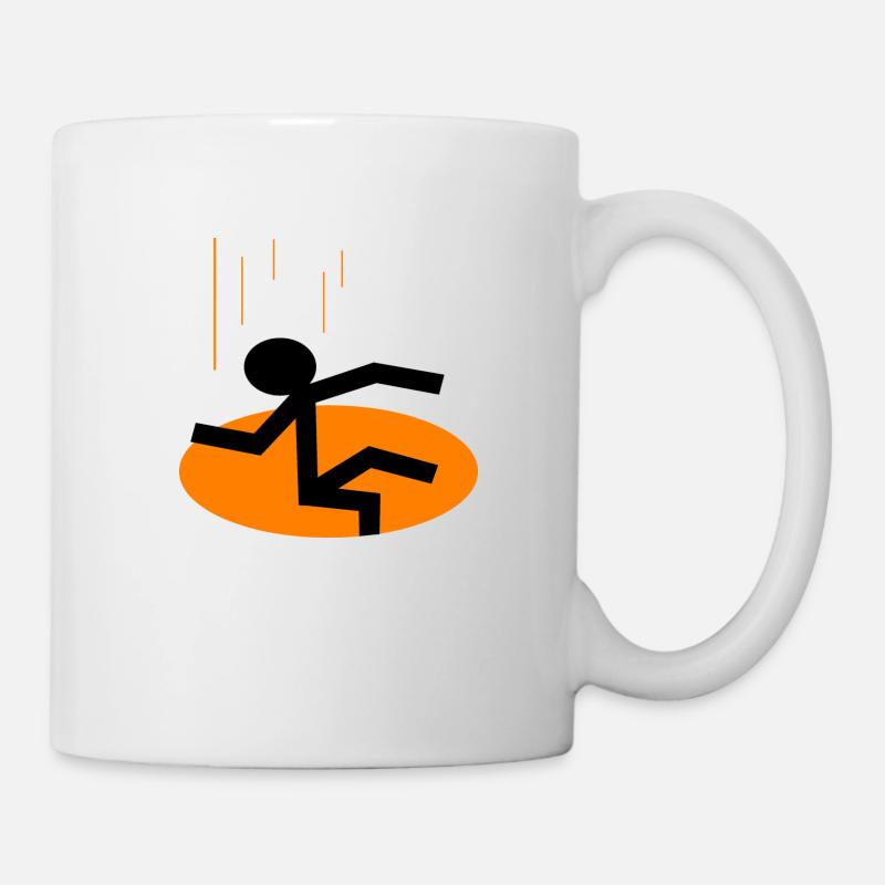 Stickman fall in hole - Tasse - Weiß