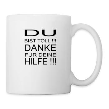 Danke für deine Hilfe Corona Mundschutz Abstand - Tasse - Weiß - Rechts