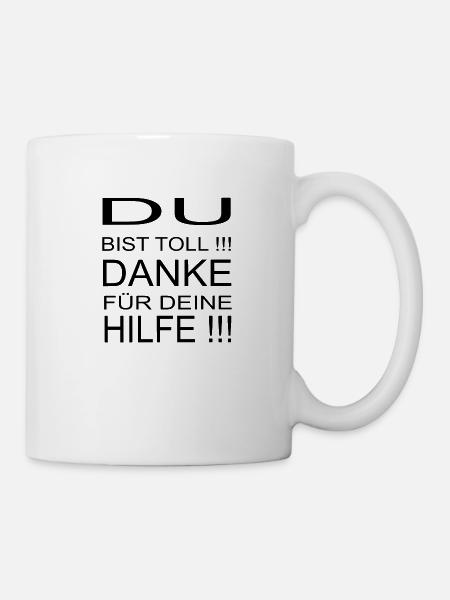 Danke für deine Hilfe Corona Mundschutz Abstand - Tasse - Weiß