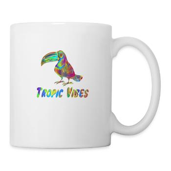 Tropic Vibes | tropisch Karibik Urlaub Tukan Vogel - Tasse - Weiß - Rechts