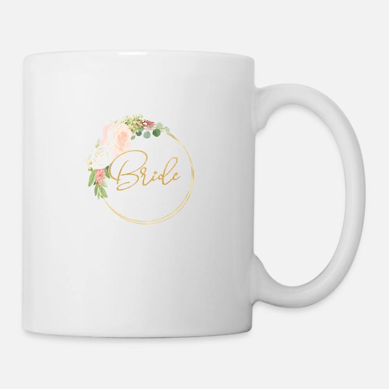 Team Bride Blumenkranz personalisierbar 1 - Tasse - Weiß