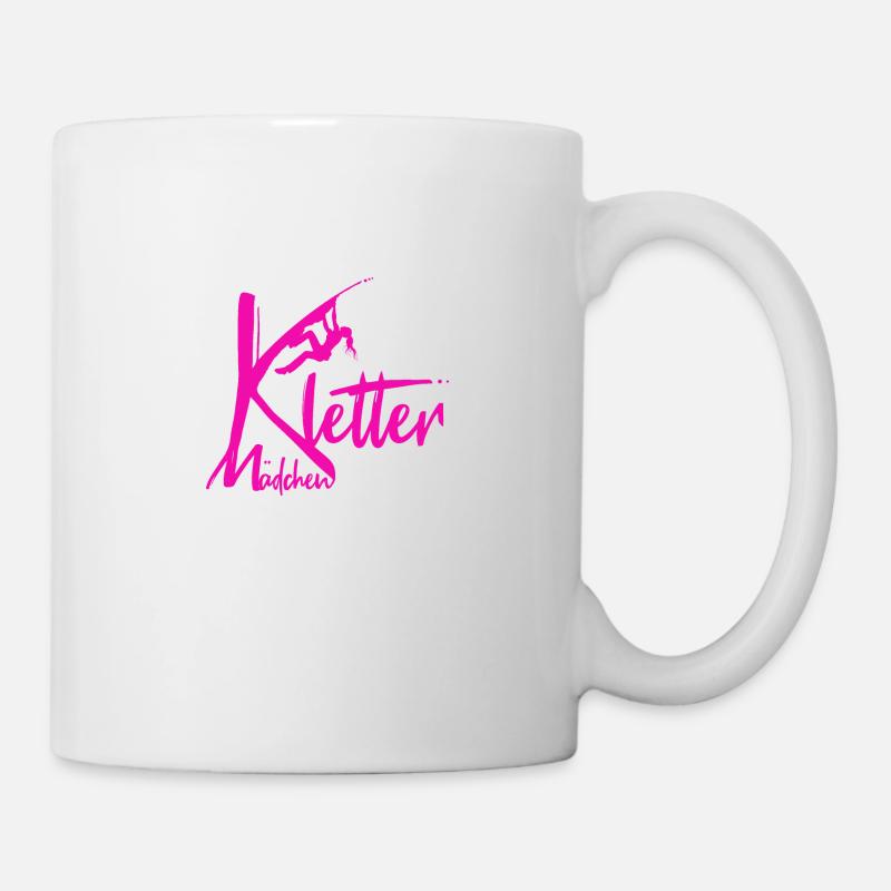 Kletter Mädchen Pink Klettern Kletterin Geschenk - Tasse - Weiß