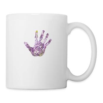 Main de lavande avec cadeau de motif de fleur - Mug blanc - blanc - Droite