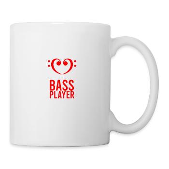 Musique I Love The Bass Player Bass Clef Hearts Gift - Mug blanc - blanc - Droite
