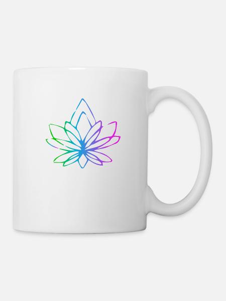 Fleur de lotus de yoga - Mug blanc - blanc