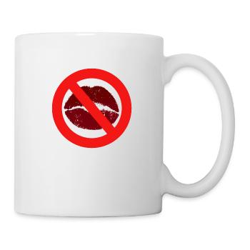 Baisers interdit baiser bouche lèvres baiser interdiction distance - Mug blanc - blanc - Droite