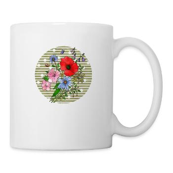 Fleurs colorées - Mug blanc - blanc - Droite