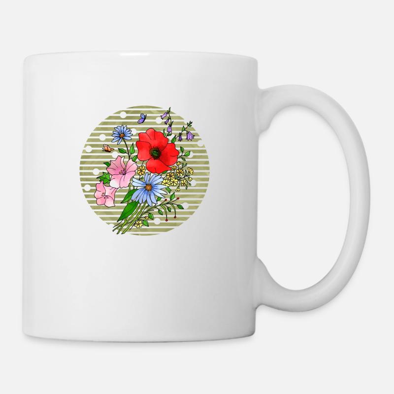 Fleurs colorées - Mug blanc - blanc
