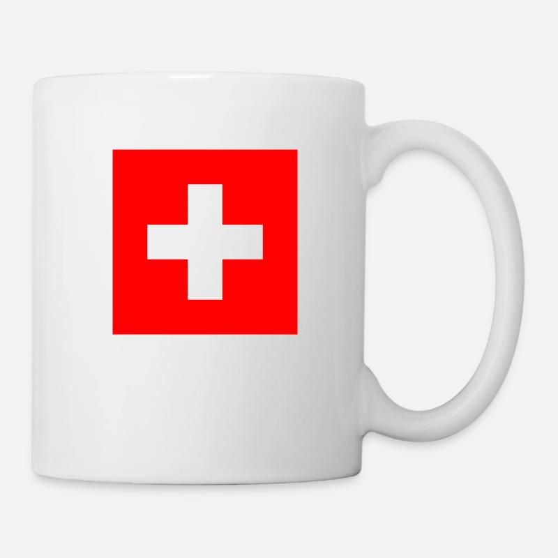 Schweizerkreuz Gross - Tasse - Weiß