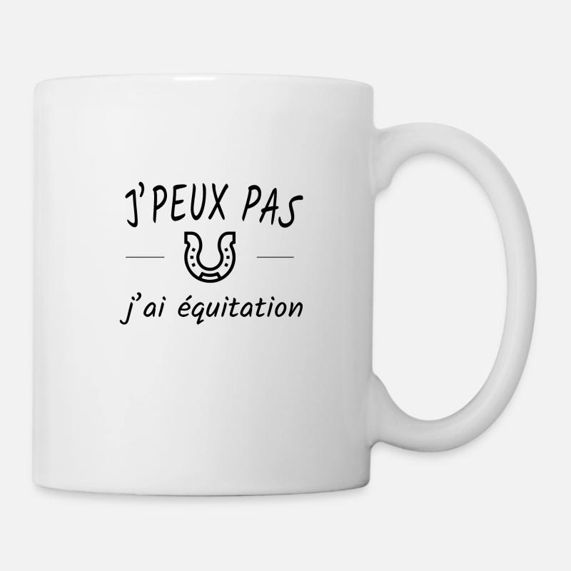 Je peux pas j'ai équitation - Mug blanc - blanc
