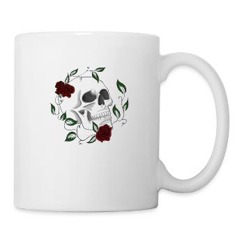 Skull skull with roses X#02 - Mug - white - Right