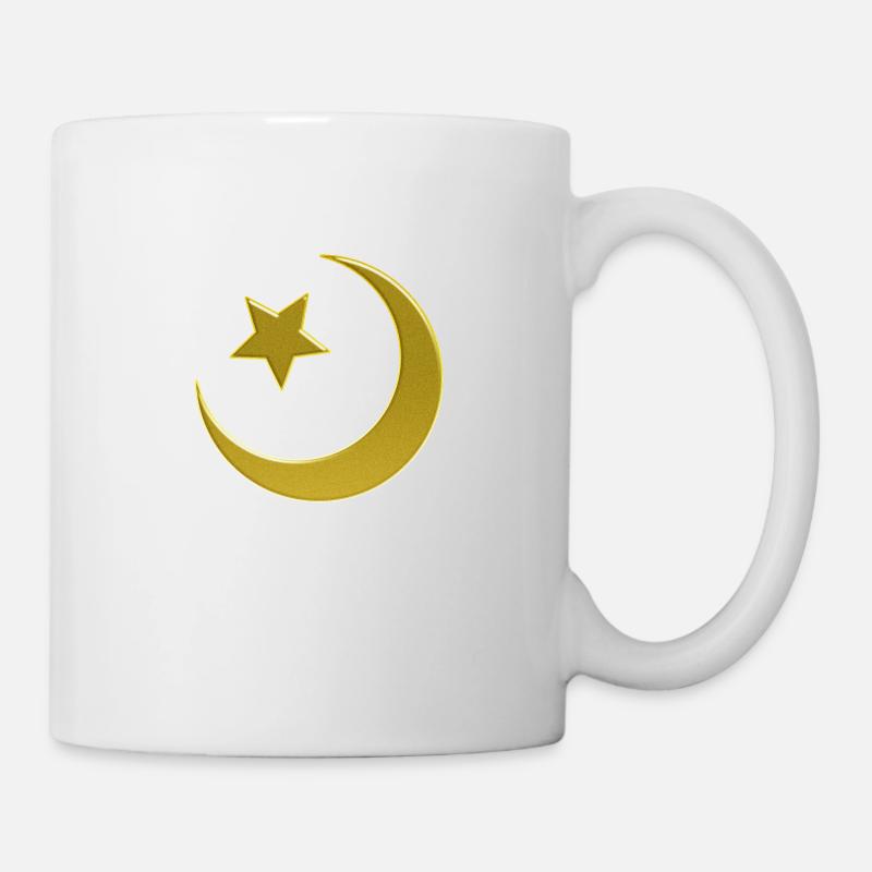 Islam: le croissant de lune et l'étoile - Sandy Gold - Mug blanc - blanc
