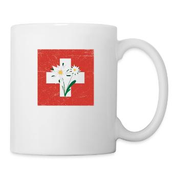 Edelweiss Suisse Drapeau Drôle d’idée cadeau - Mug blanc - blanc - Droite