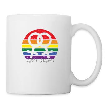 Femmes Love is Love Vintage Retro - Mug blanc - blanc - Droite