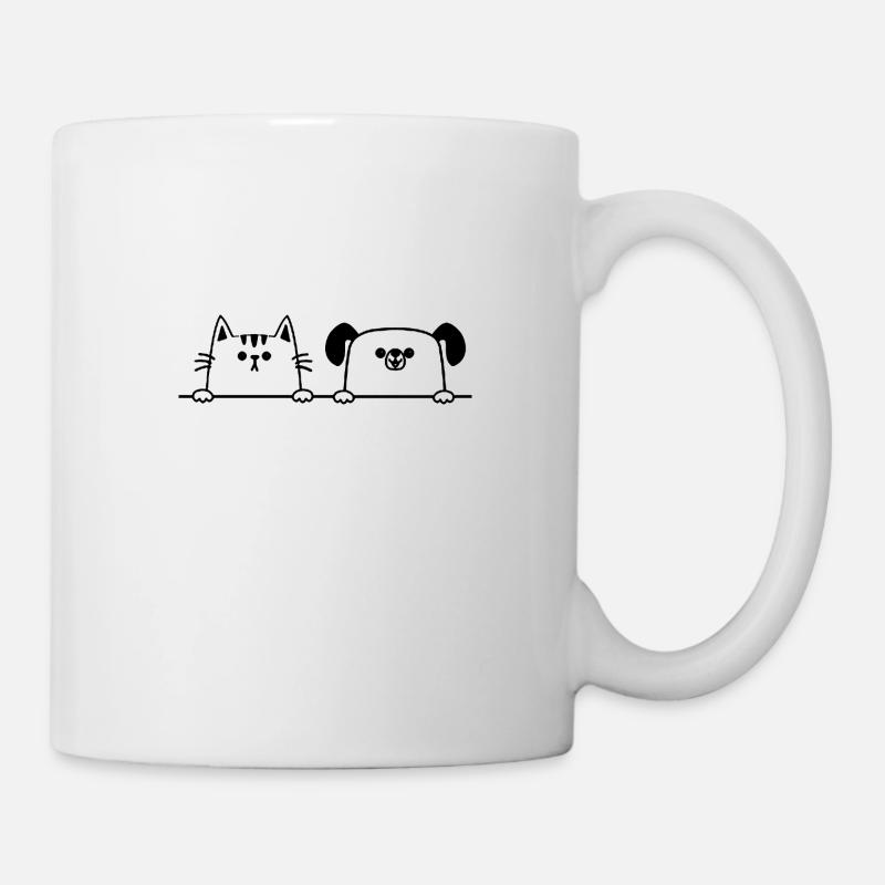 chat chien - Mug blanc - blanc