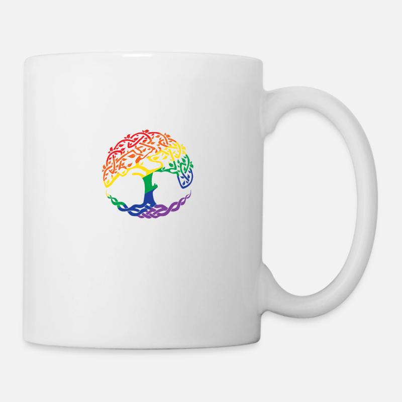 Celtic symbols Tree of Life rainbow gift - Mug - white