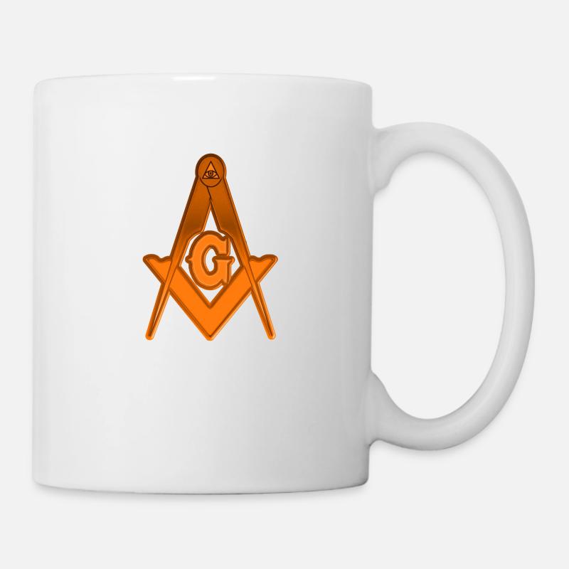 Bronze boussole franc-maçon - Mug blanc - blanc