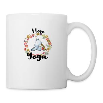 I love yoga chickens chicks farmer farmer chicken - Mug - white - Right