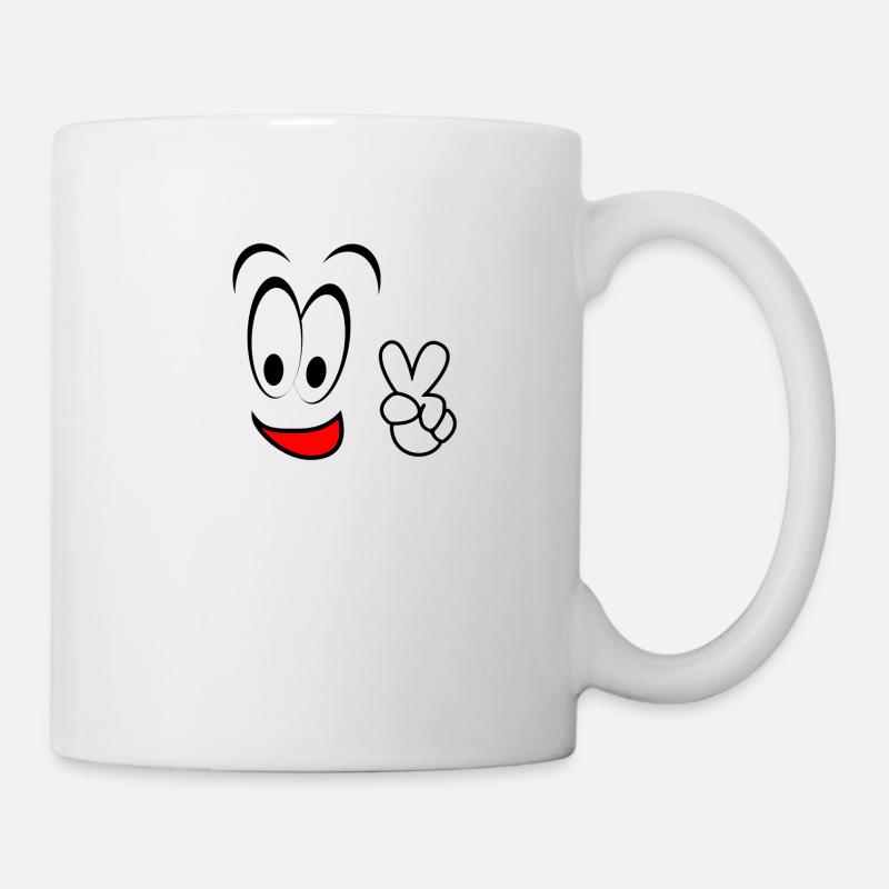 Face funny Peace - Mug - white