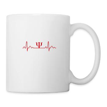 Heartbeat Psych Symbol Psi Psychologie Geschenk - Tasse - Weiß - Rechts