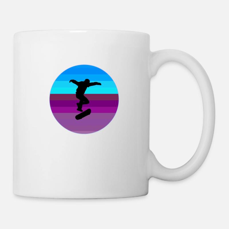 Skate, skate, patineur, skateboard - Mug blanc - blanc