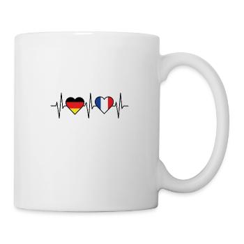 Deutschland Frankreich Freundschaft Herzschlag - Tasse - Weiß - Rechts
