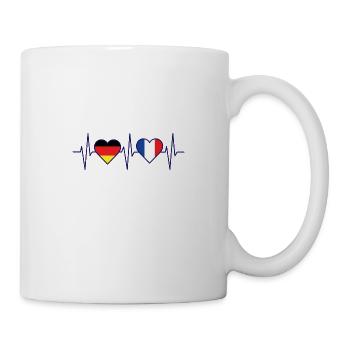 Allemagne france amitié battement de coeur - Mug blanc - blanc - Droite